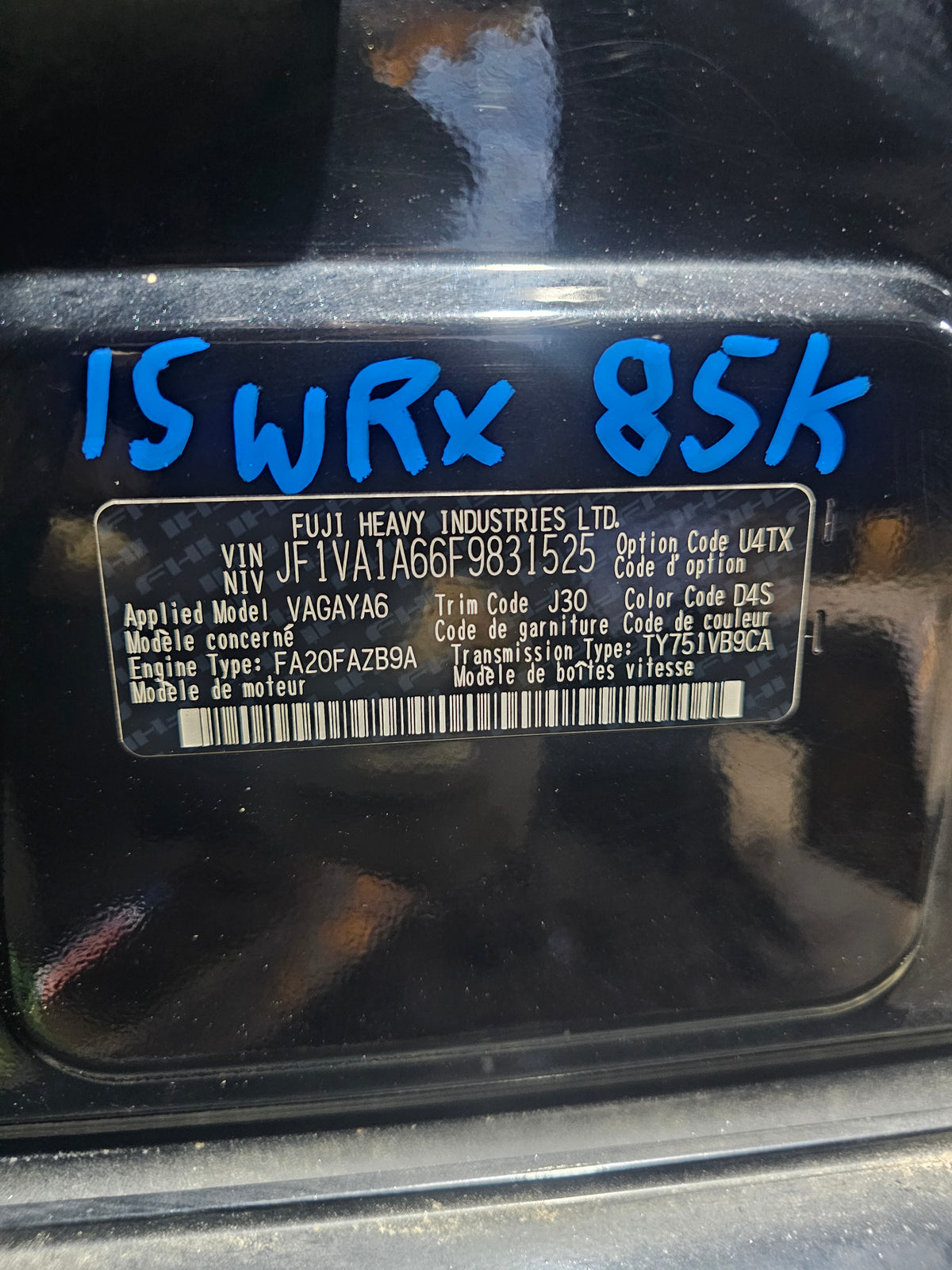 2015-2021 Subaru wrx 2.0 left driver side skirt 96051VA110NN D4S image 11