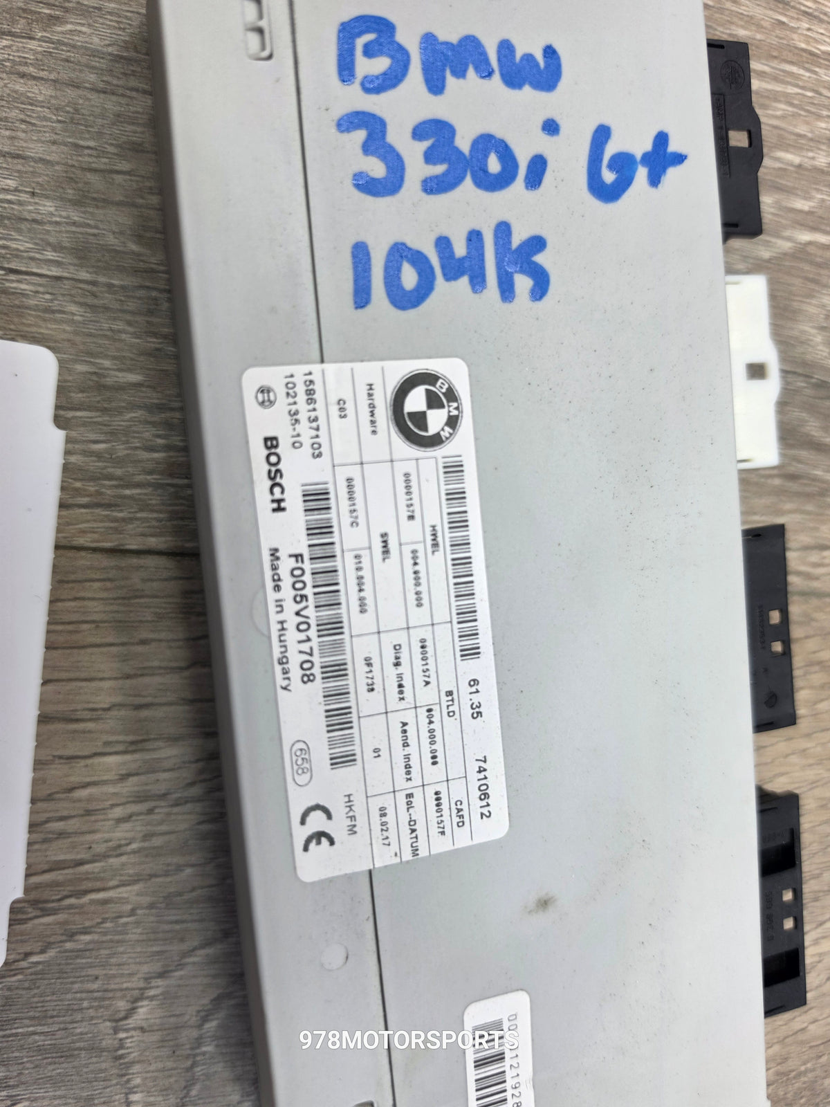 2017 bmw 330i GT tailgate lift module 61357410612