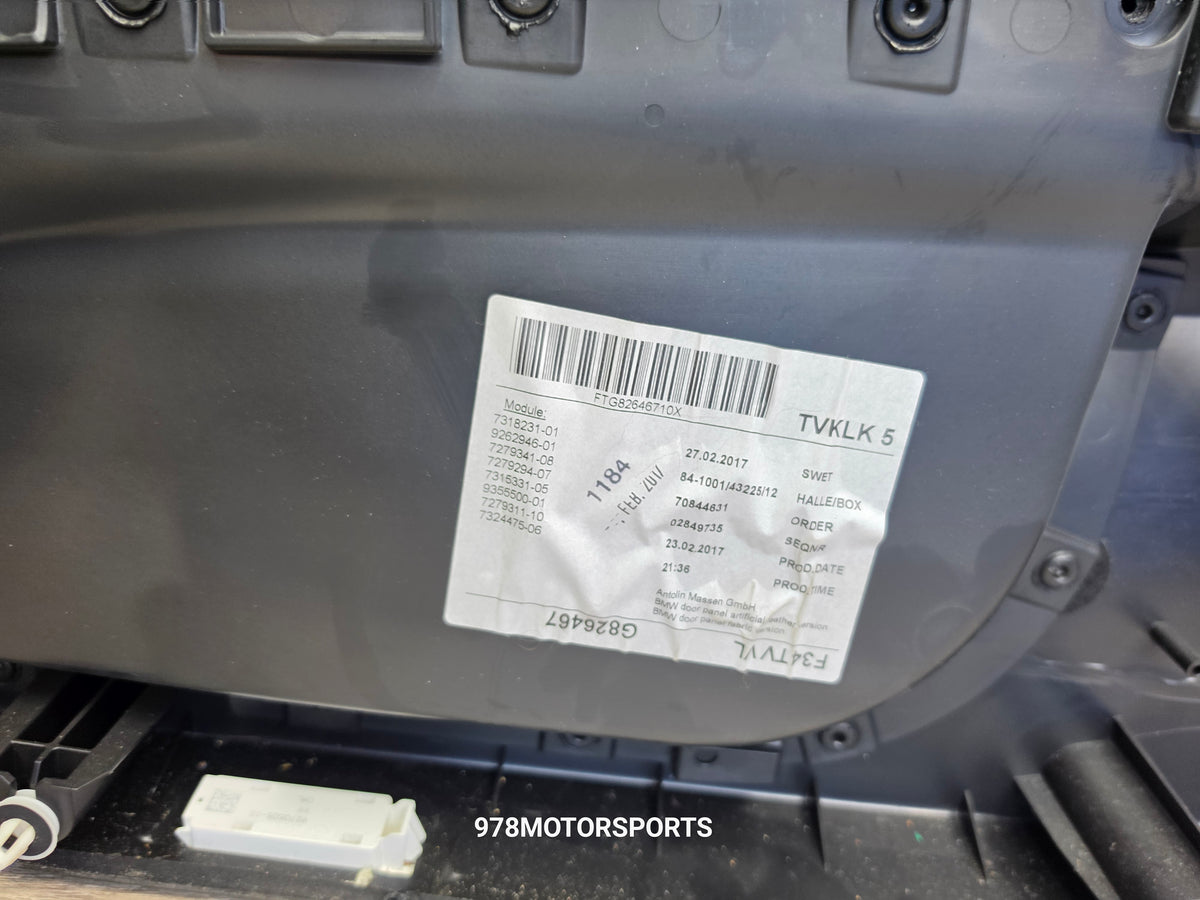 2017 bmw 330i GT left driver front door panel 51417279205
