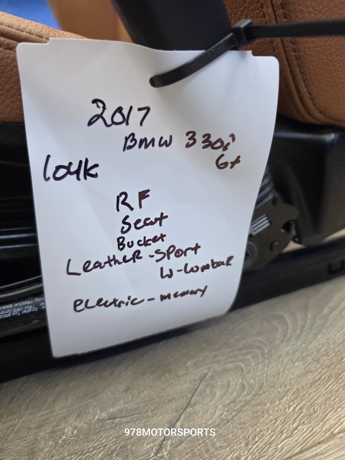 2017 bmw 330i GT right passenger front sport seat