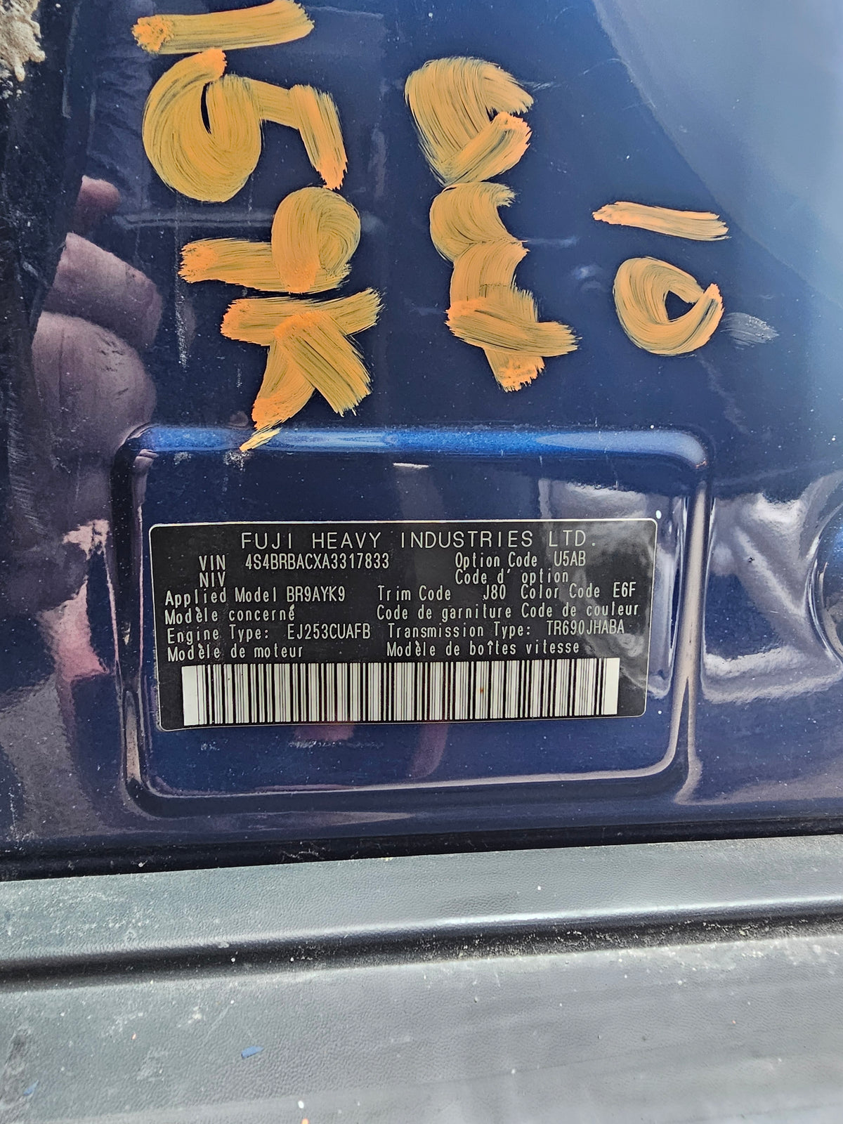 2010 Subaru outback 2.5 cvt transmission 31000AH630 159k image 2