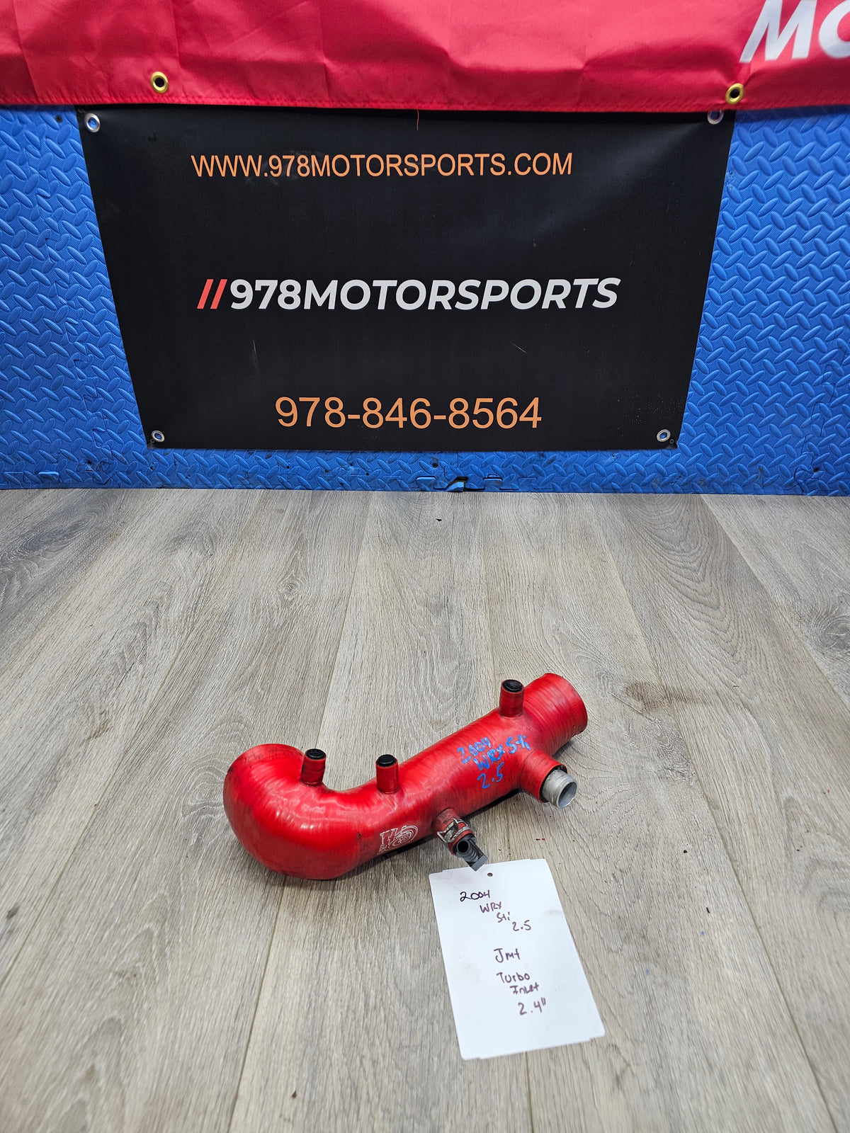 2004-2007 Subaru wrx sti 2.5 JMT 2.4" red turbo inlet JM-H-03 image 0